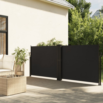 Copertină laterală retractabilă, negru, 140x1200 cm - Img 1