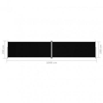 Copertină laterală retractabilă, negru, 200x1000 cm - Img 7