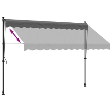 Copertină retractabilă, antracit, 300x150 cm, textil și oțel - Img 5