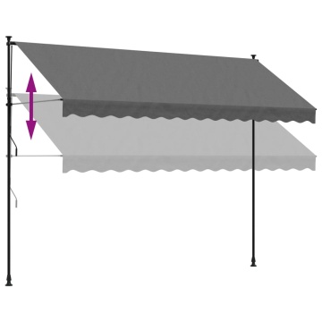 Copertină retractabilă, antracit, 350x150 cm, textil și oțel - Img 6