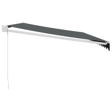 Copertină retractabilă, antracit, 5x3 m, textil și aluminiu - Img 4