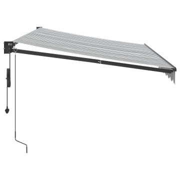 Copertină retractabilă antracit/alb, 3,5x2,5 m, textil/aluminiu - Img 4
