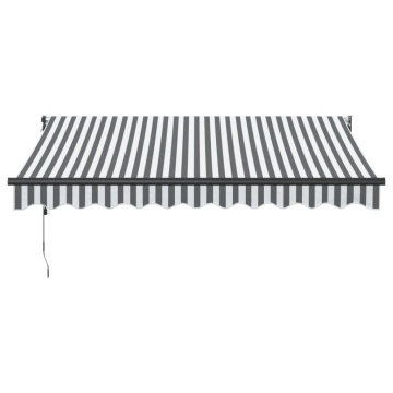 Copertină retractabilă antracit/alb, 3x2,5 m, textil/aluminiu - Img 3