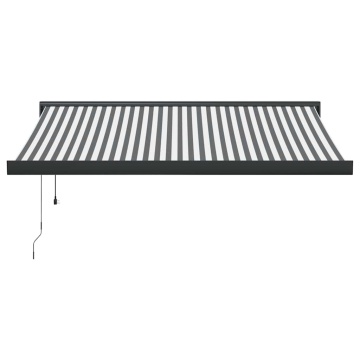 Copertină retractabilă antracit/alb, 3x2,5 m, textil/aluminiu - Img 3