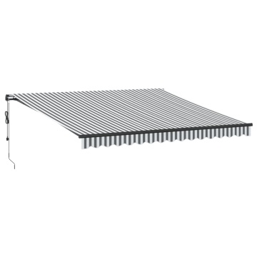 Copertină retractabilă automat, antracit/alb, 400x300 cm - Img 2