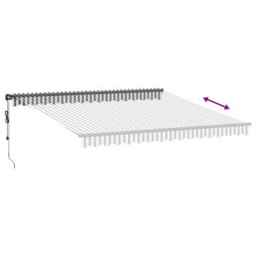 Copertină retractabilă automat cu LED, antracit/alb, 400x300 cm - Img 5