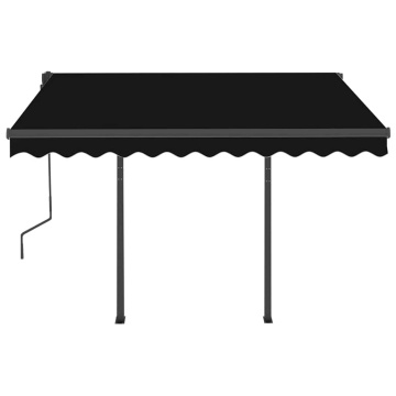 Copertină retractabilă automat cu stâlpi, antracit, 3,5x2,5 m - Img 8