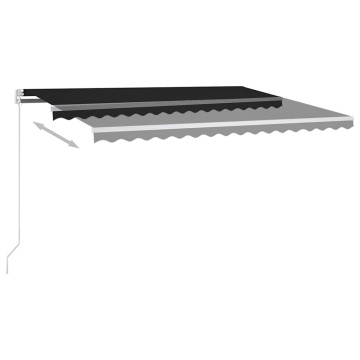 Copertină retractabilă automat, cu stâlpi, antracit, 4x3 m - Img 4