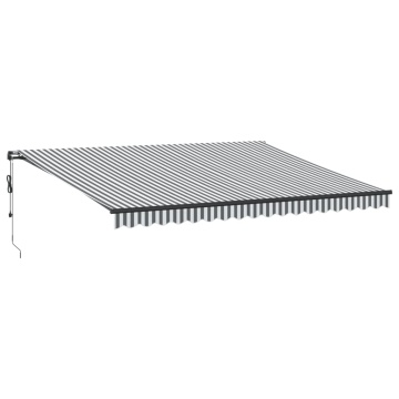 Copertină retractabilă automat LED-uri antracit/alb 450x350 cm - Img 2