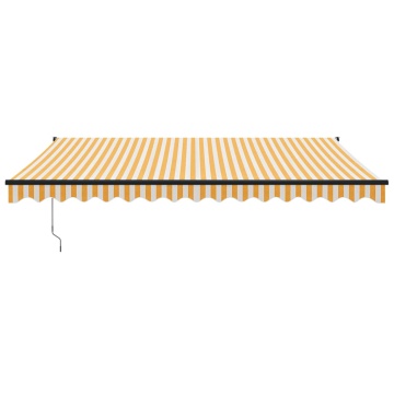 Copertină retractabilă automată, galben și alb, 4,5x3 m - Img 3