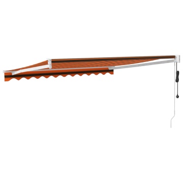 Copertină retractabilă automată, portocaliu și maro, 3x2,5 m - Img 8