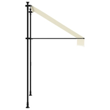 Copertină retractabilă, crem, 150x150 cm, țesătură și oțel - Img 4
