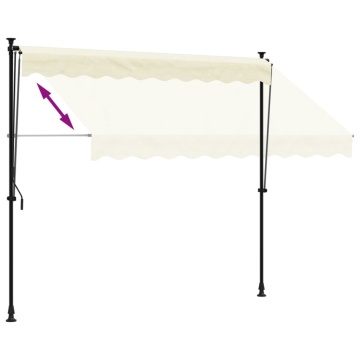 Copertină retractabilă, crem, 250x150 cm, țesătură și oțel - Img 5