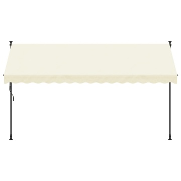 Copertină retractabilă, crem, 350x150 cm, țesătură și oțel - Img 3