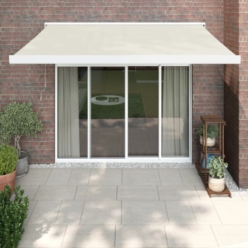 Copertină retractabilă, crem, 3x2,5 m, textil și aluminiu - Img 1