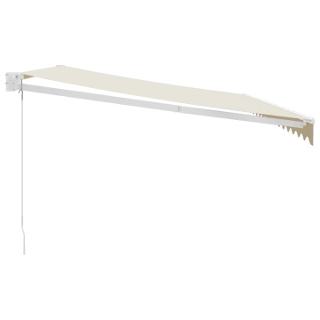 Copertină retractabilă, crem, 4x3 m, textil și aluminiu - Img 4