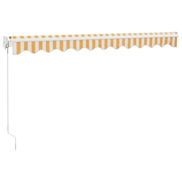 Copertină retractabilă, galben/alb, 3x2,5 m, textil/aluminiu - Img 5
