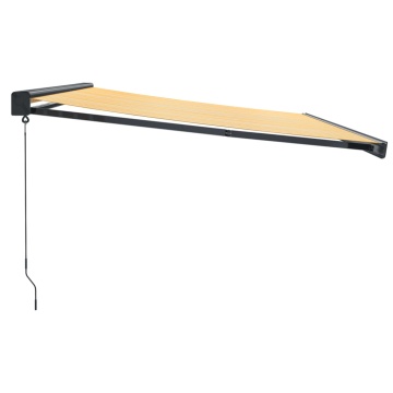Copertină retractabilă galben și alb, 4x3 m, textil și aluminiu - Img 4