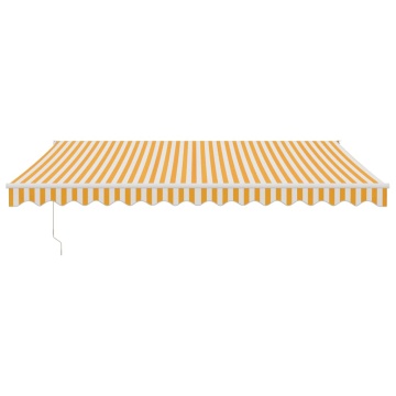 Copertină retractabilă galben și alb, 4x3 m, textil și aluminiu - Img 3