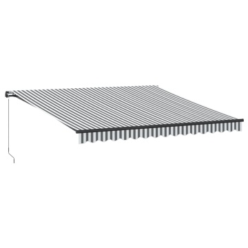 Copertină retractabilă manual, antracit/alb, 400x300 cm - Img 2
