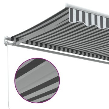Copertină retractabilă manual, antracit/alb, 400x300 cm - Img 6