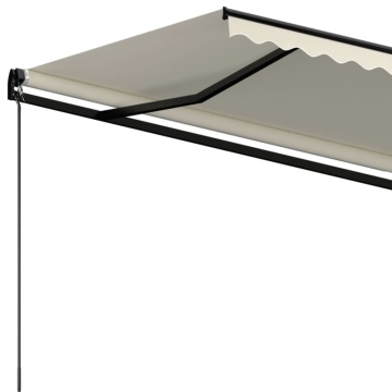 Copertină retractabilă manual, crem, 500x350 cm - Img 4
