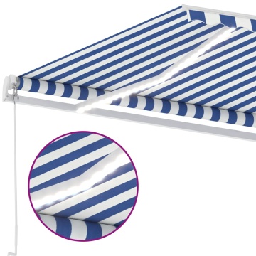 Copertină retractabilă manual cu LED albastru și alb 600x300 cm - Img 6