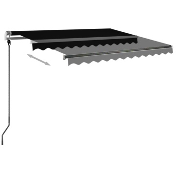 Copertină retractabilă manual cu LED, antracit, 350x250 cm - Img 4