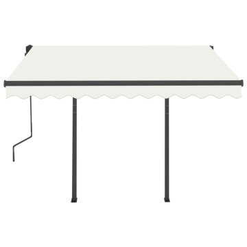 Copertină retractabilă manual cu LED, crem, 3,5x2,5 m - Img 8