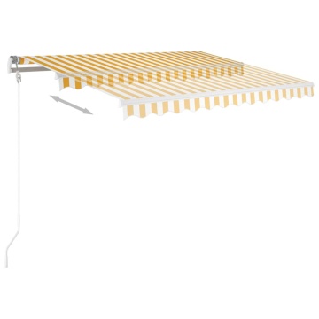Copertină retractabilă manual cu LED, galben & alb, 3x2,5 m - Img 3