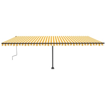 Copertină retractabilă manual cu LED, galben și alb, 600x300 cm - Img 4