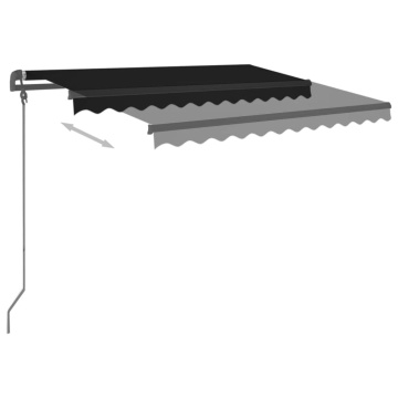 Copertină retractabilă manual cu stâlpi, antracit, 3,5x2,5 m - Img 4