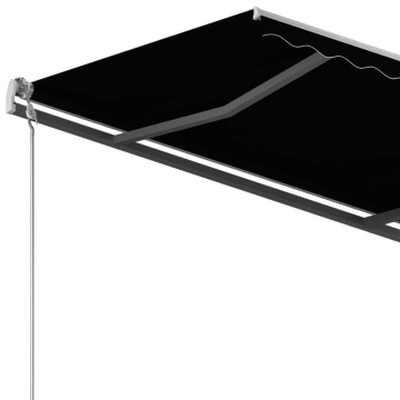 Copertină retractabilă manual cu stâlpi, antracit, 3,5x2,5 m - Img 6