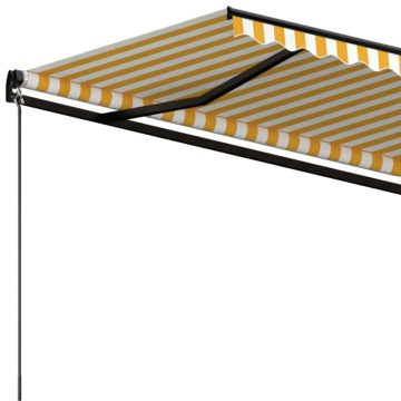 Copertină retractabilă manual, galben și alb, 500x300 cm - Img 7