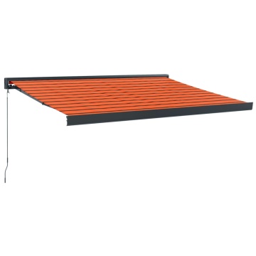 Copertină retractabilă portocaliu/maro 3,5x2,5m textil/aluminiu - Img 2