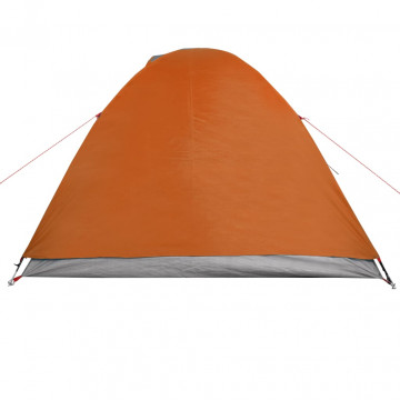 Cort camping 2 persoane gri/portocaliu 264x210x125cm tafta 185T - Img 7