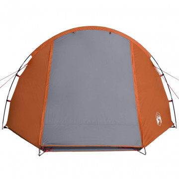 Cort camping 4 persoane gri/portocaliu 420x260x153cm tafta 185T - Img 5