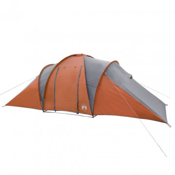 Cort camping 6 persoane gri/portocaliu 576x238x193cm tafta 185T - Img 6