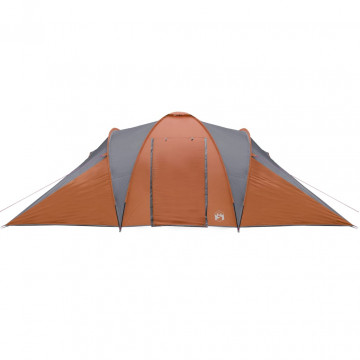 Cort camping 6 persoane gri/portocaliu 576x238x193cm tafta 185T - Img 8