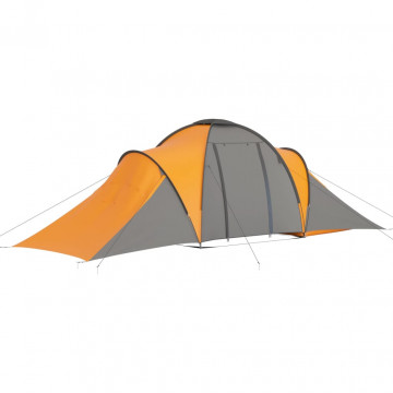Cort camping, 6 persoane, gri și portocaliu - Img 3