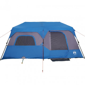 Cort camping 9 pers., albastru, impermeabil, configurare rapidă - Img 6