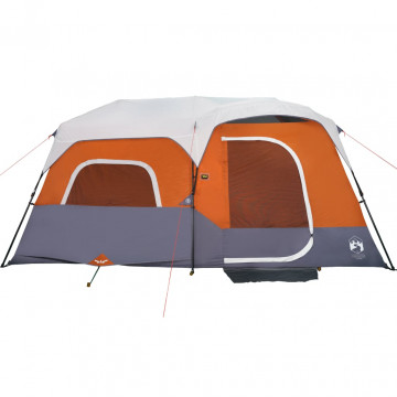 Cort camping cu LED pentru 9 persoane, gri deschis/portocaliu - Img 6