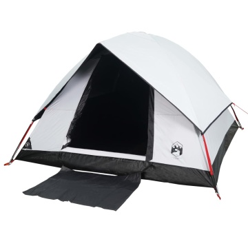 Cort camping cupolă 2 persoane alb, țesătură opacă, impermeabil - Img 8