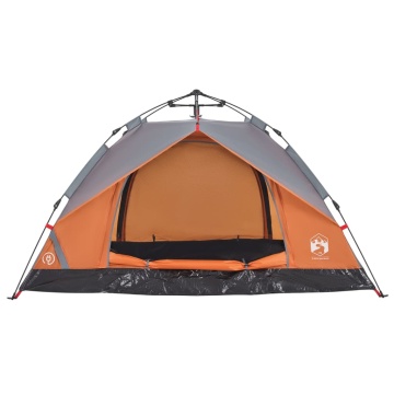 Cort camping cupolă 2 persoane, gri/portocaliu, setare rapidă - Img 5