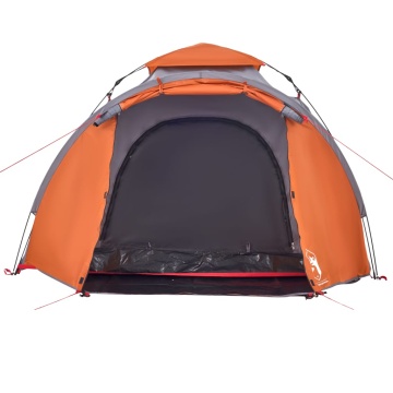 Cort camping cupolă 3 persoane, gri/portocaliu, setare rapidă - Img 6