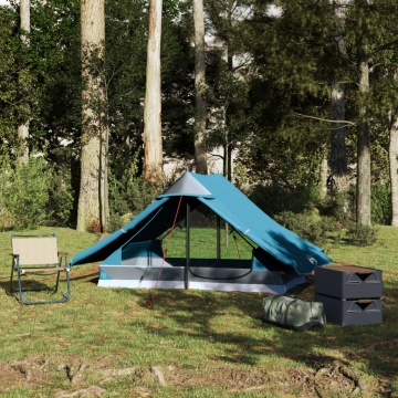 Cort camping pentru 2 persoane, albastru, impermeabil - Img 4