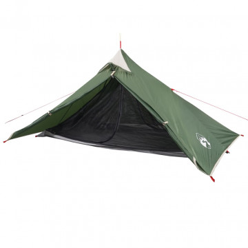 Cort de camping 1 persoane, verde, 255x153x130 cm, tafta 185T - Img 4