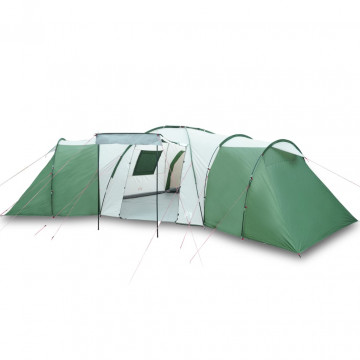 Cort de camping 12 persoane, verde, 840x720x200 cm, tafta 185T - Img 2