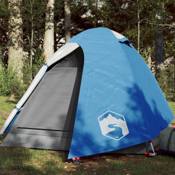 Cort de camping 2 persoane albastru, 254x135x112 cm, tafta 185T - Img 1