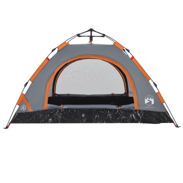 Cort de camping, 2 persoane, gri/portocaliu, setare rapidă - Img 7